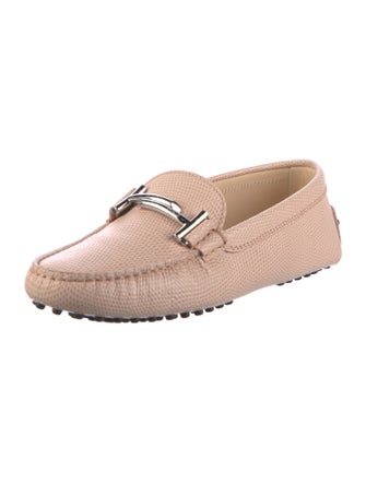 Tod's Leather Animal Print Loafers