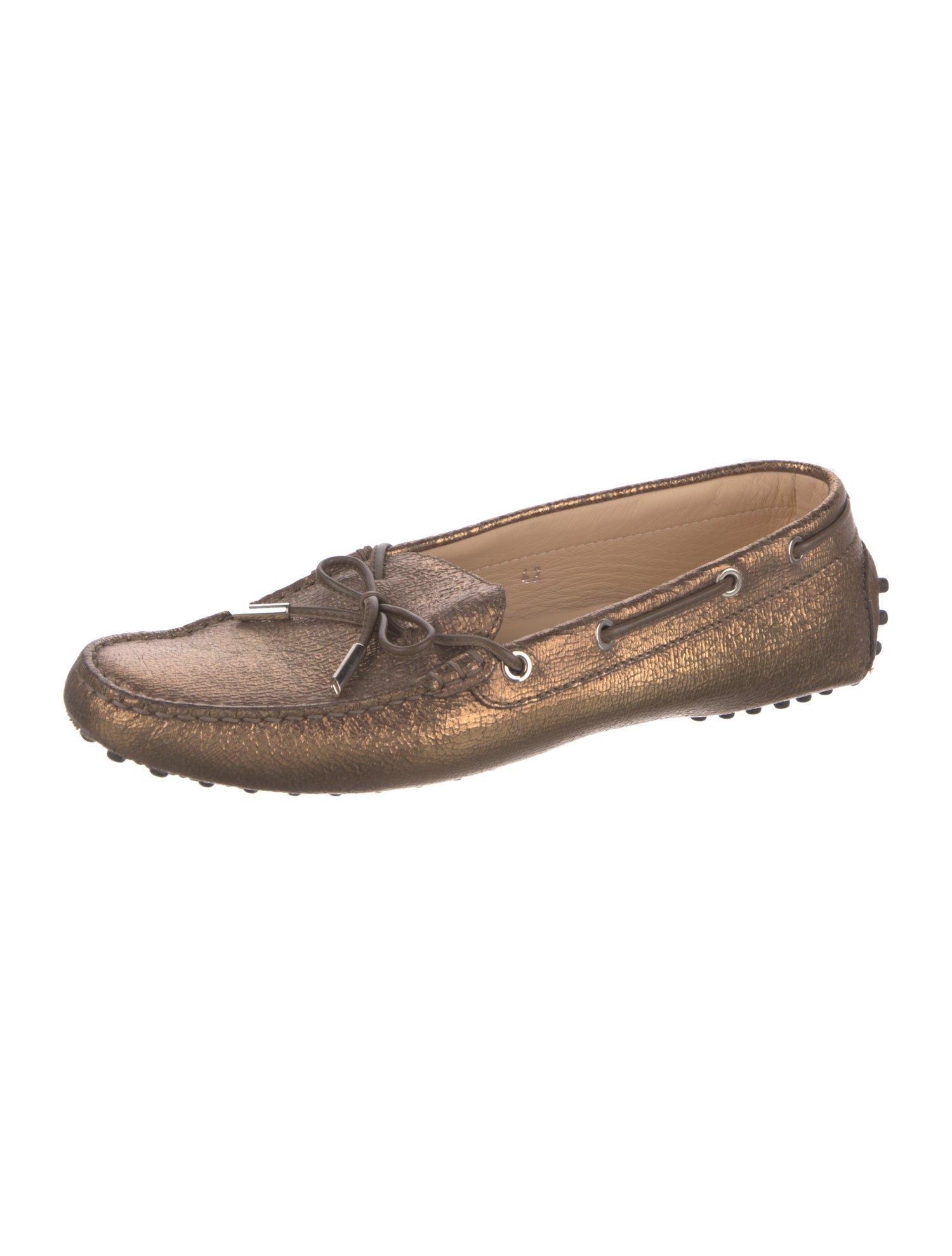 Tod's Leather Bow Accents Loafers