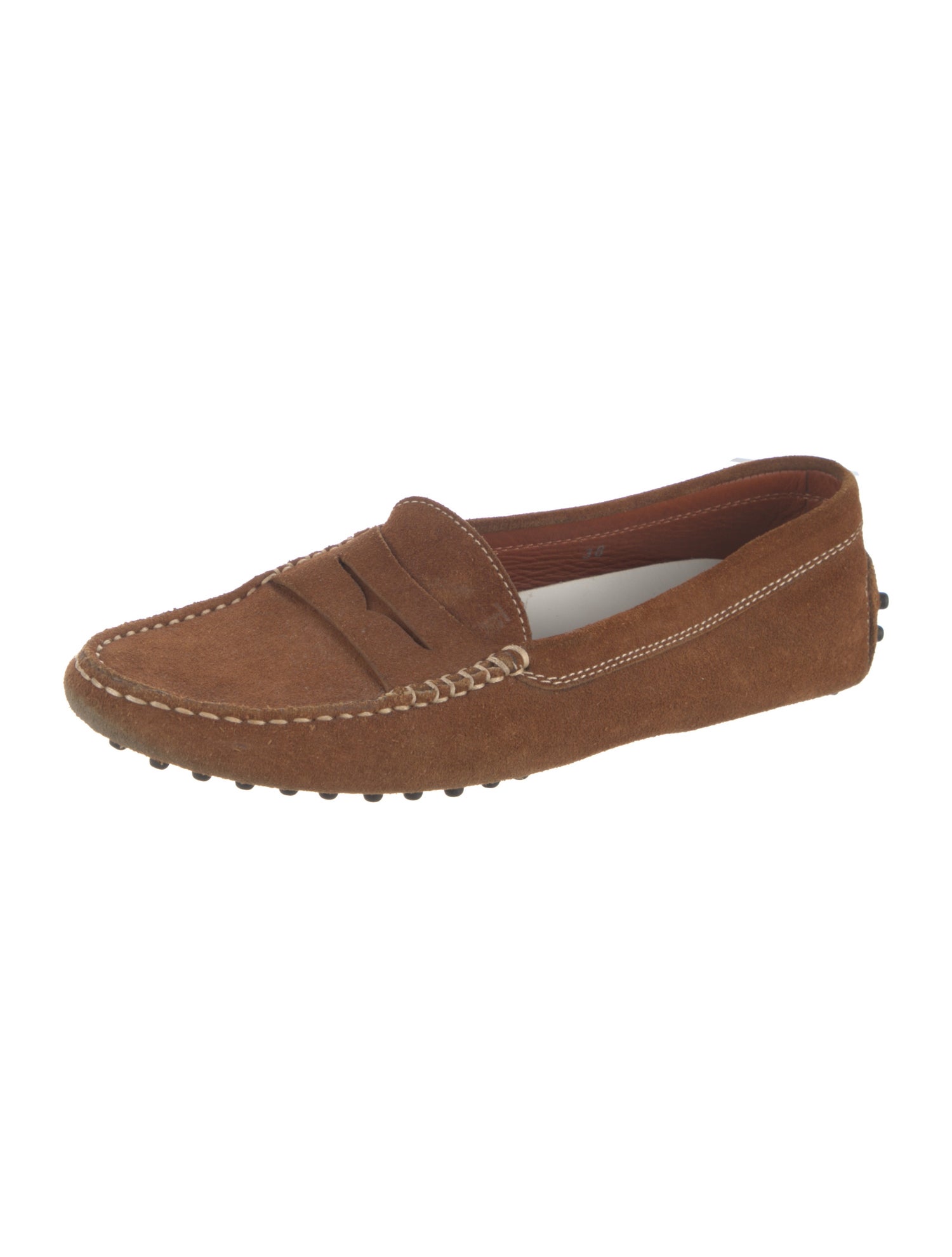 Tod's Suede Whipstitch Trim Loafers