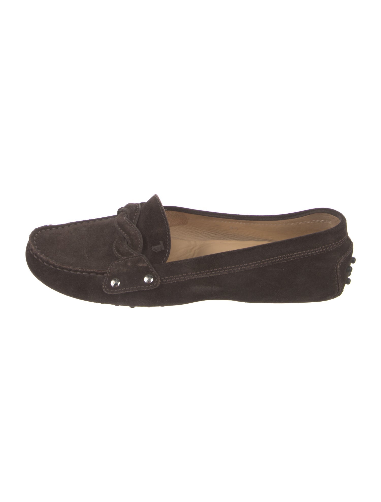 Tod's Suede Whipstitch Trim Loafers