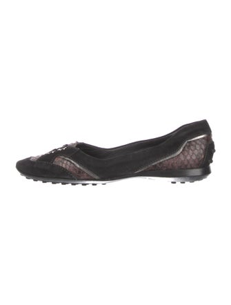 Tod's Suede Animal Print Ballet Flats
