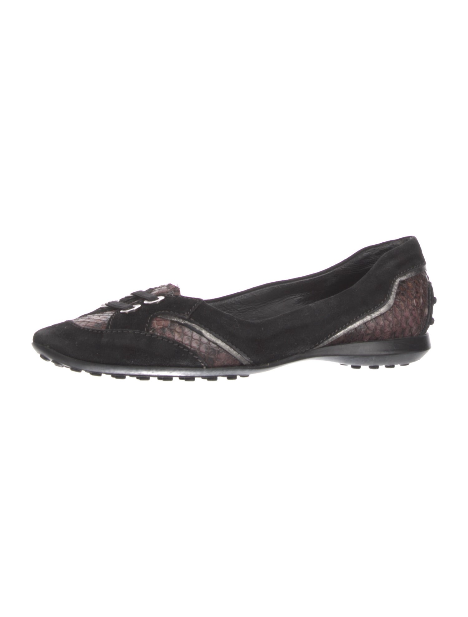 Tod's Suede Animal Print Ballet Flats