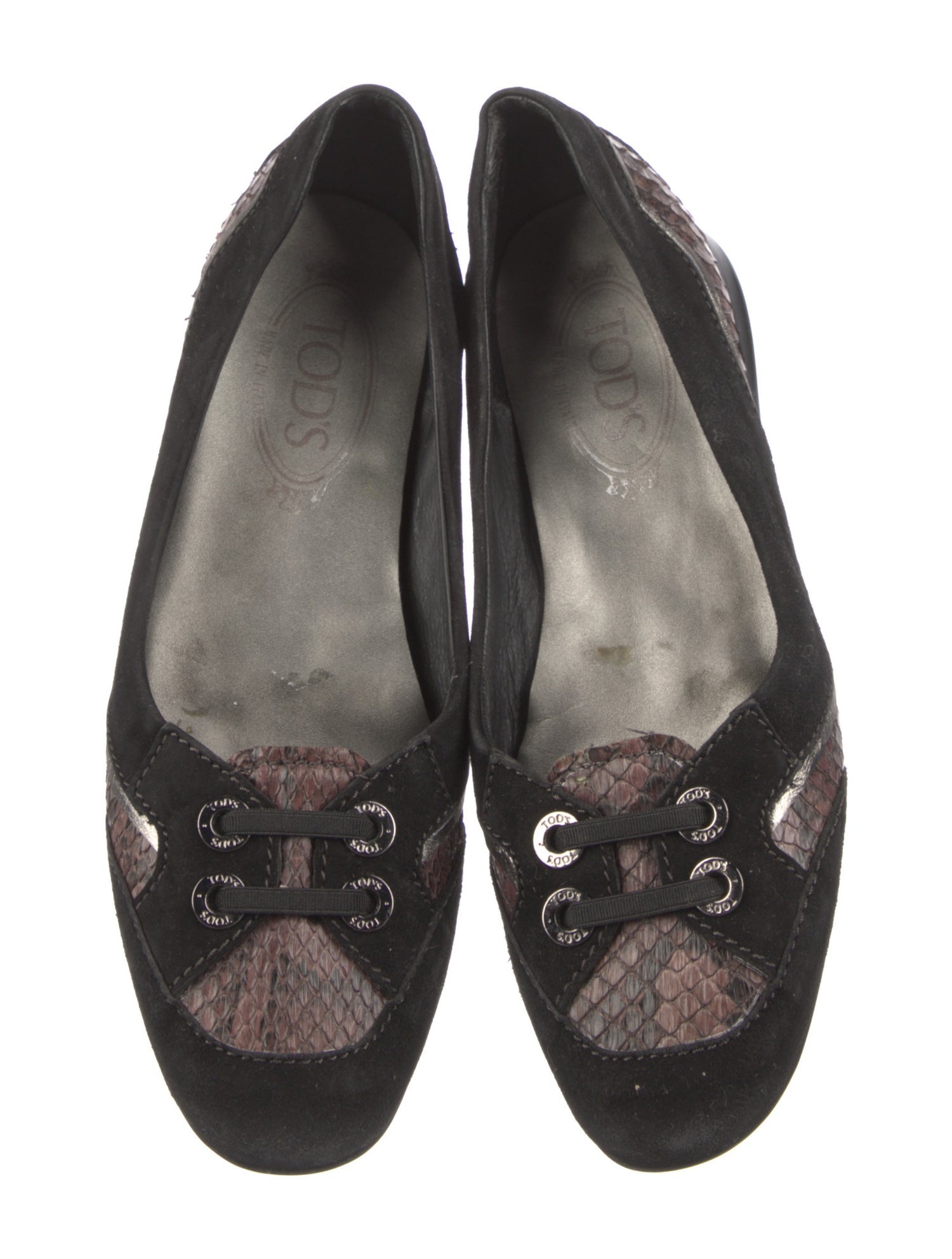 Tod's Suede Animal Print Ballet Flats