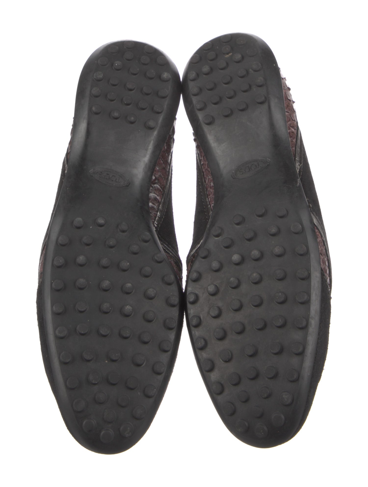 Tod's Suede Animal Print Ballet Flats