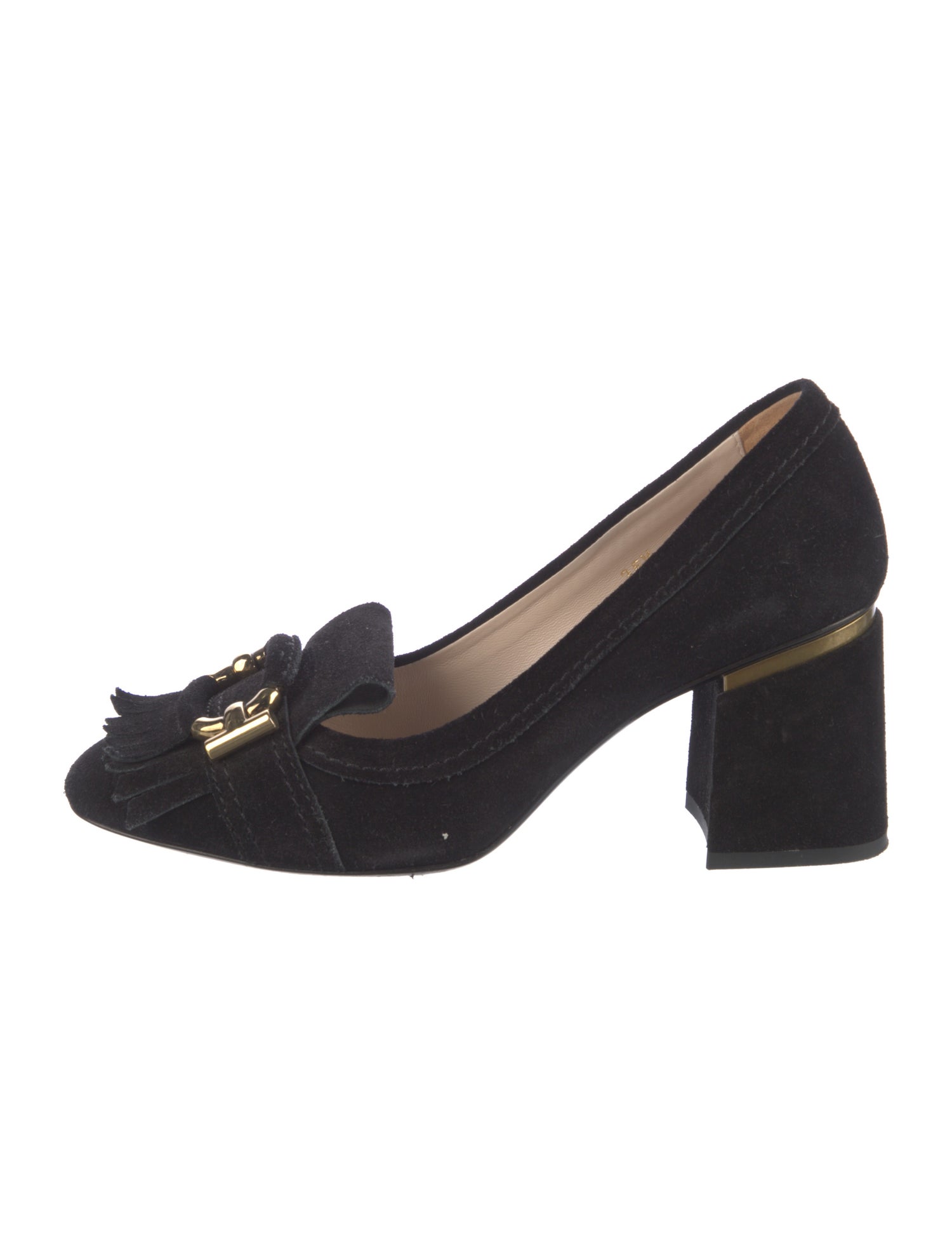 Tod's Suede Fringe Trim Accent Pumps