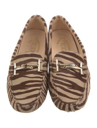 Tod's Ponyhair Animal Print Loafers