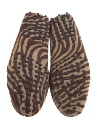Tod's Ponyhair Animal Print Loafers