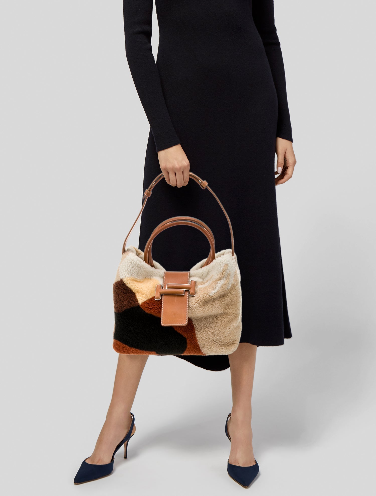 Tod's Shearling Top Handle Bag