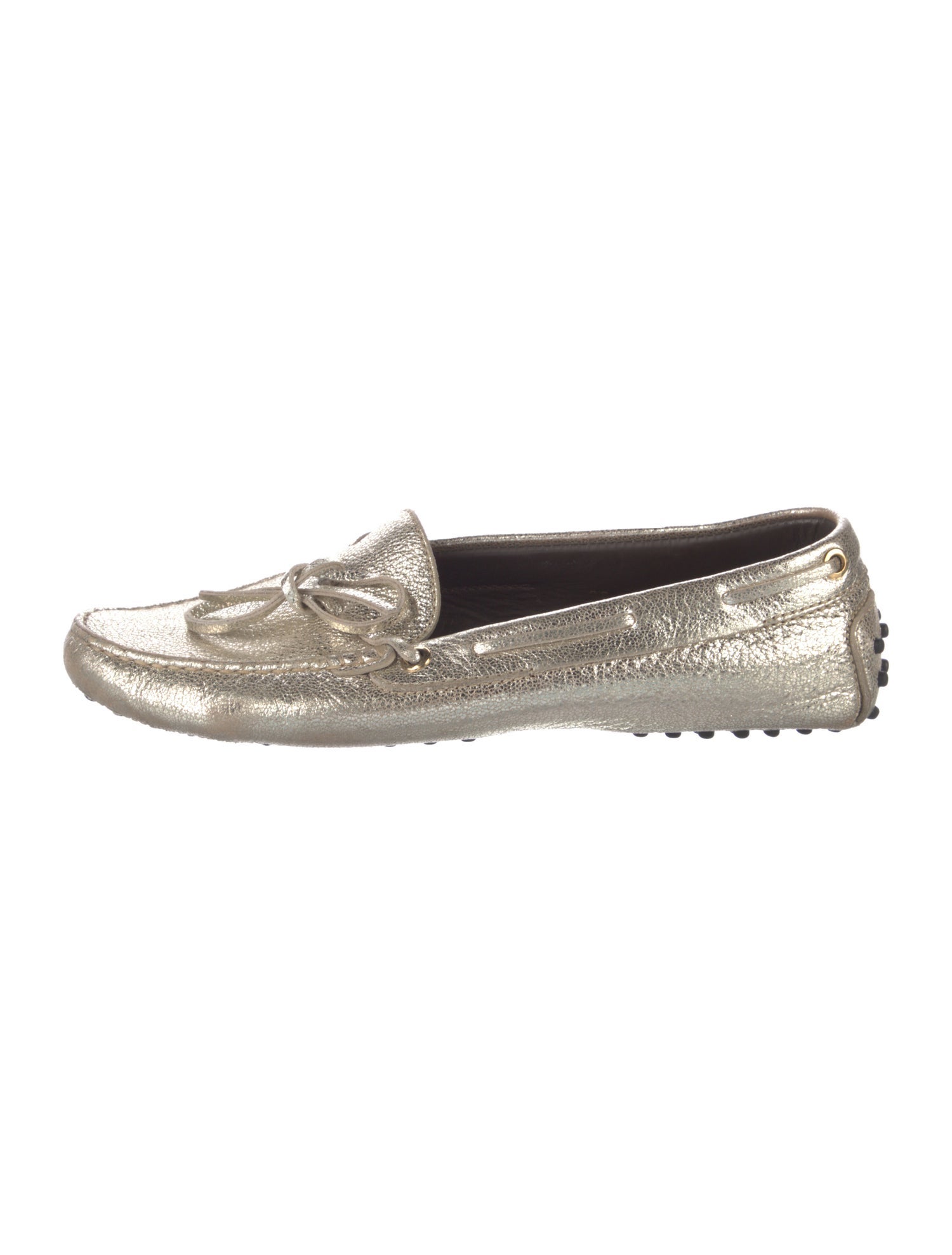 Tod's Leather Bow Accents Loafers