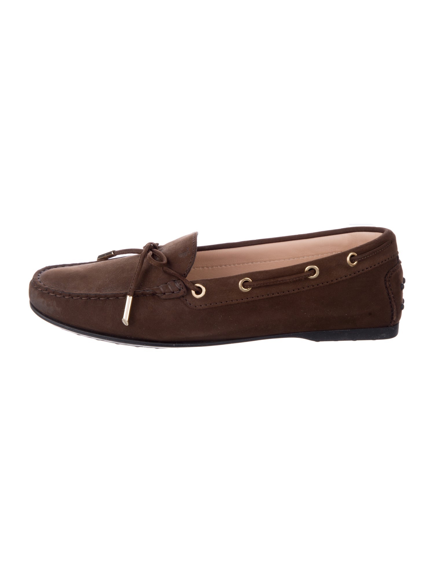 Tod's Suede Bow Accents Loafers