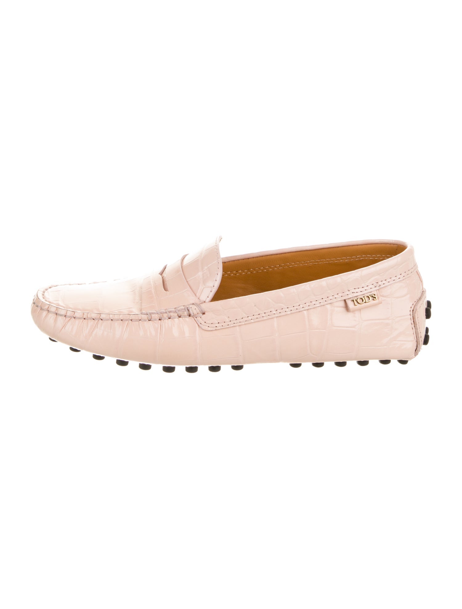 Tod's Embossed Leather Leather Trim Embellishment Loafers