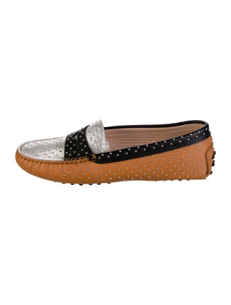 Tod's Leather Studded Accents Loafers