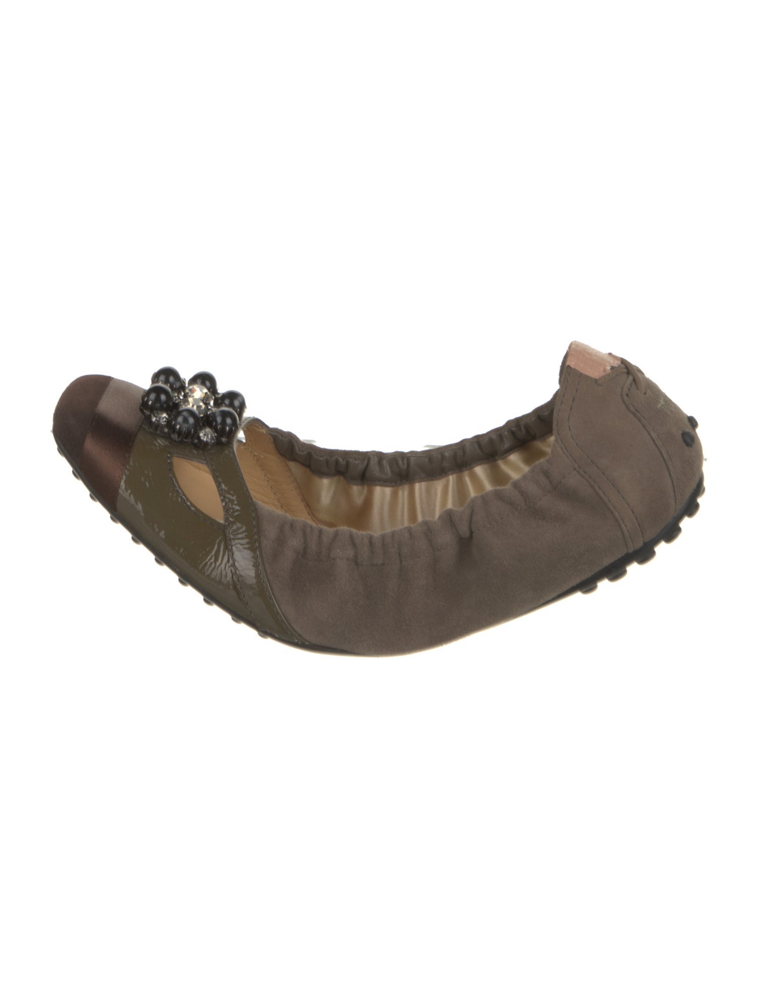 Tod's Suede Crystal Embellishments Flats