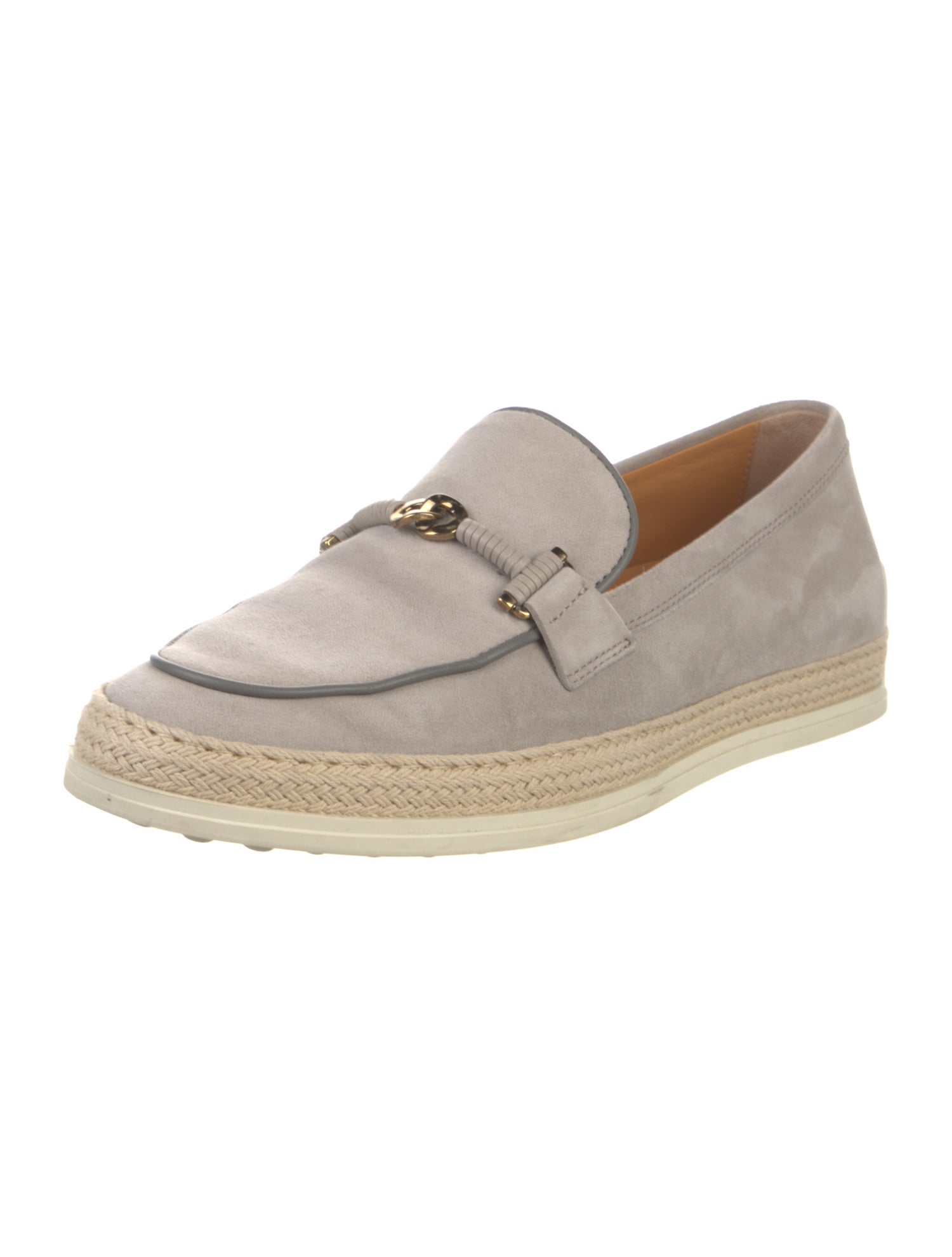 Tod's Suede Leather Trim Embellishment Loafers