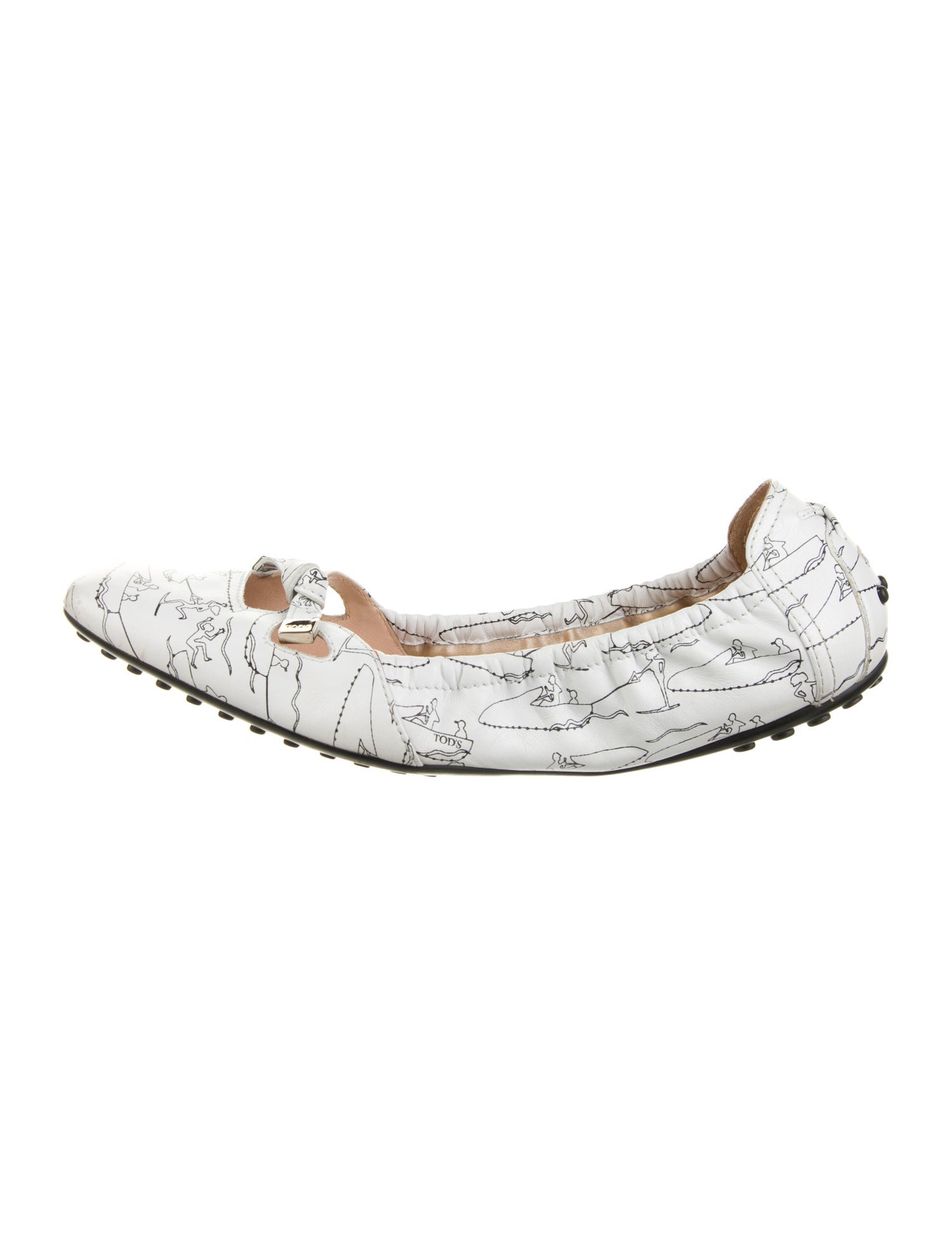 Tod's Leather Printed Ballet Flats