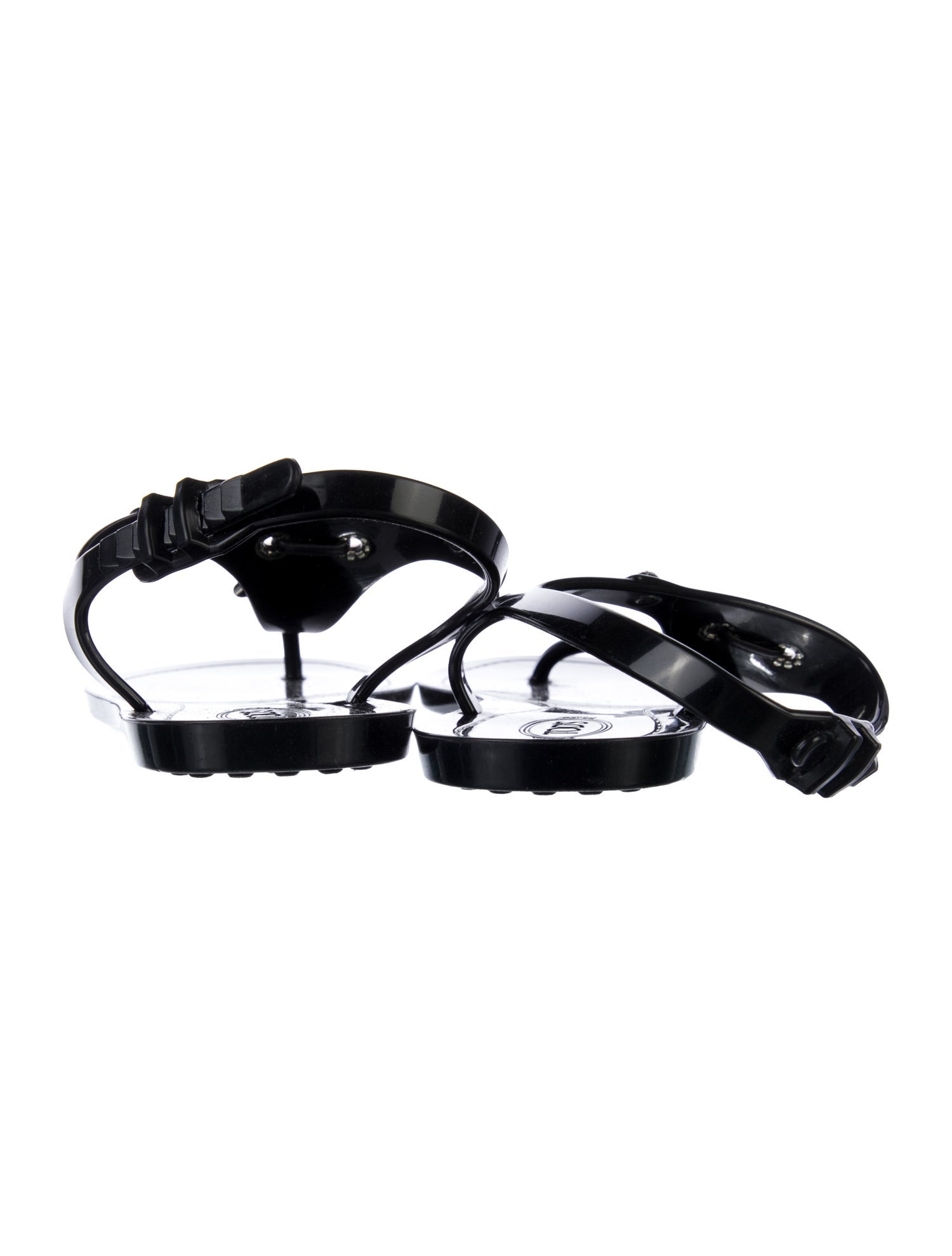 Tod's Rubber Tassel Accents T-Strap Sandals