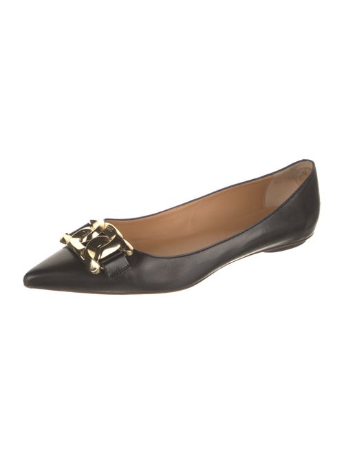 Tod's Leather Chain-Link Accents Ballet Flats