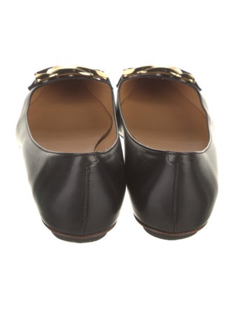 Tod's Leather Chain-Link Accents Ballet Flats