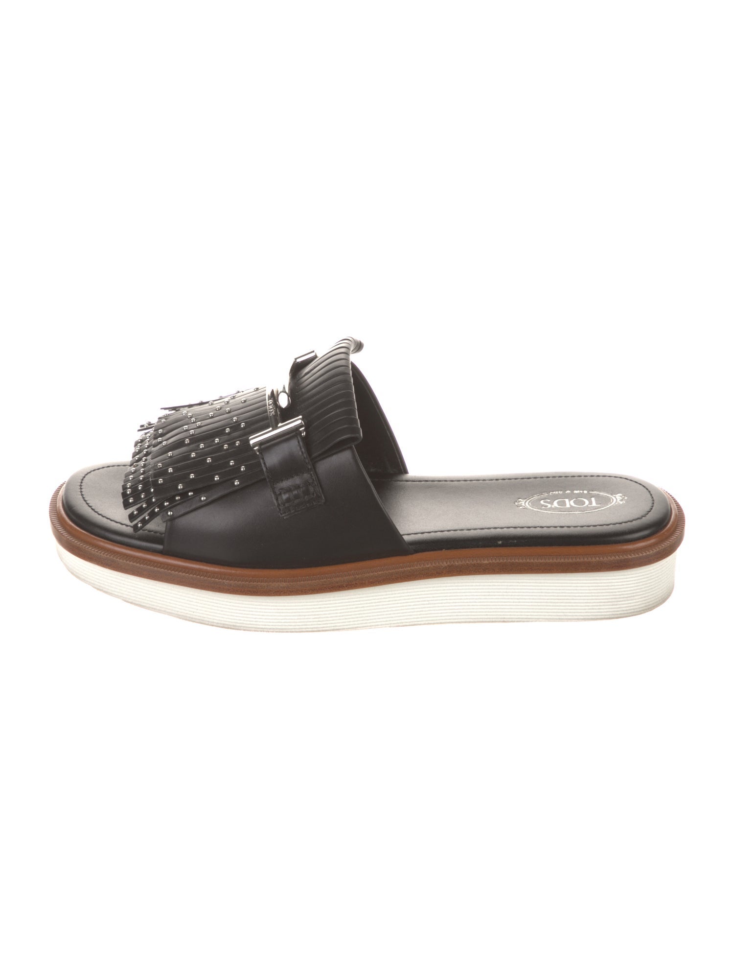 Tod's Leather Studded Accents Slides