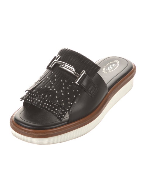 Tod's Leather Studded Accents Slides