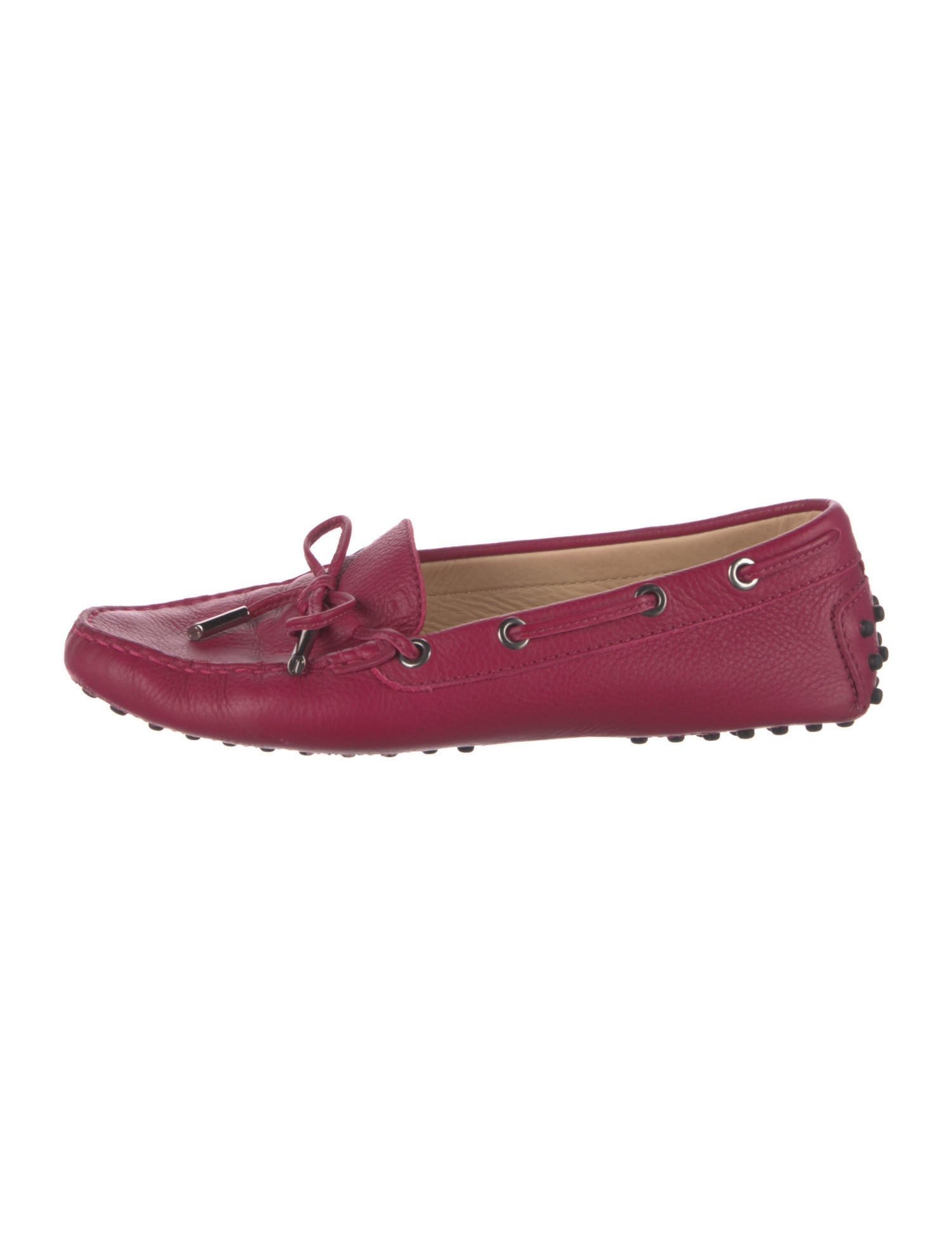 Tod's Leather Bow Accents Moccasins
