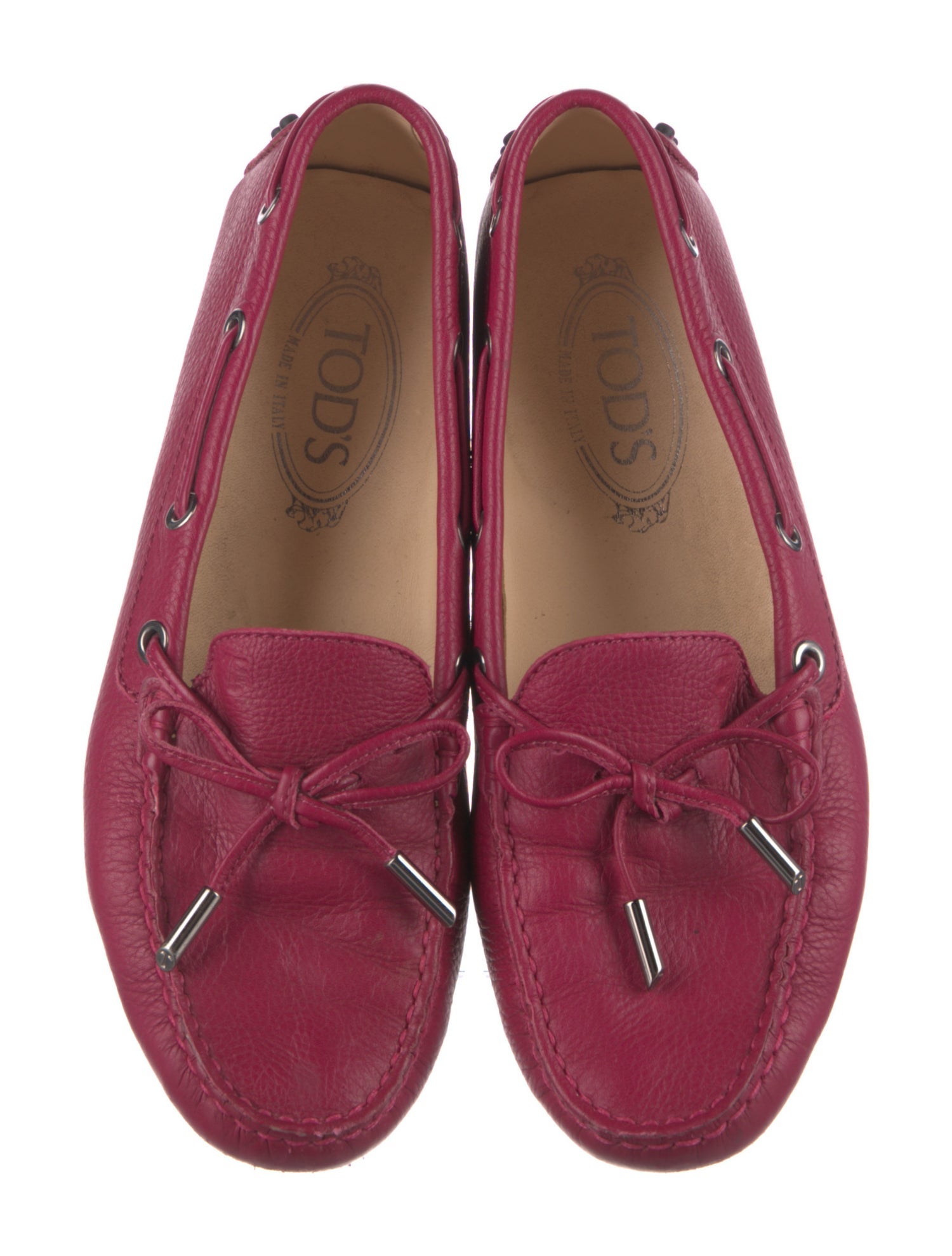 Tod's Leather Bow Accents Moccasins