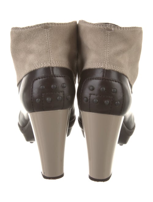 Tod's Leather Colorblock Pattern Lace-Up Boots