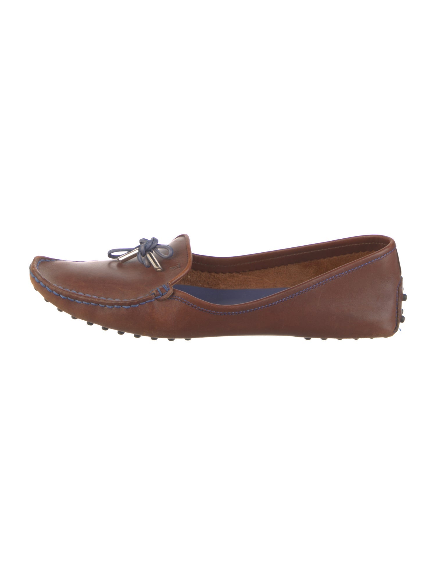 Tod's Leather Bow Accents Ballet Flats