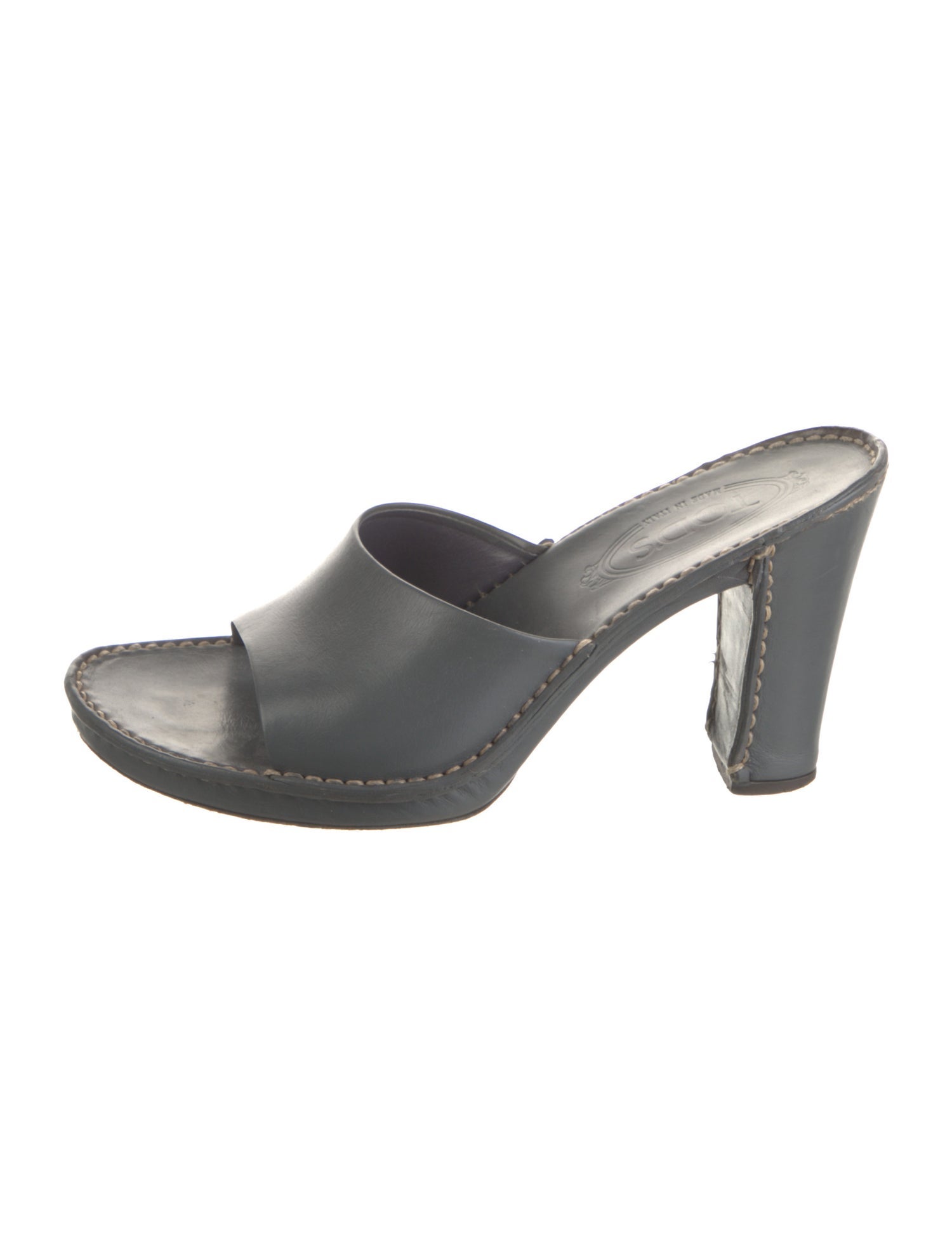 Tod's Leather Whipstitch Trim Slides