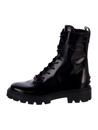 Tod's Patent Leather Combat Boots
