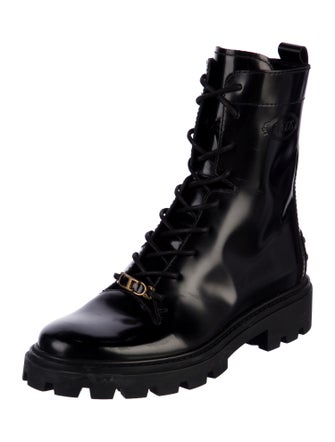 Tod's Patent Leather Combat Boots