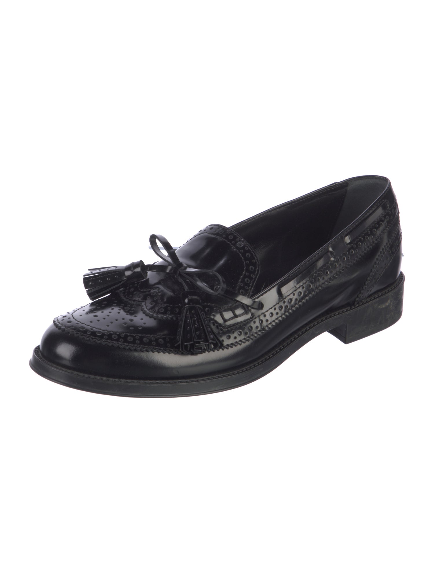 Tod's Leather Tassel Accents Loafers