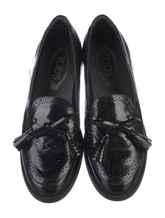Tod's Leather Tassel Accents Loafers
