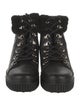 Tod's Leather Fur Trim Combat Boots