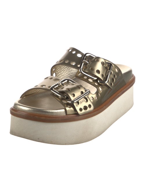 Tod's Leather Lasercut Accents Slides