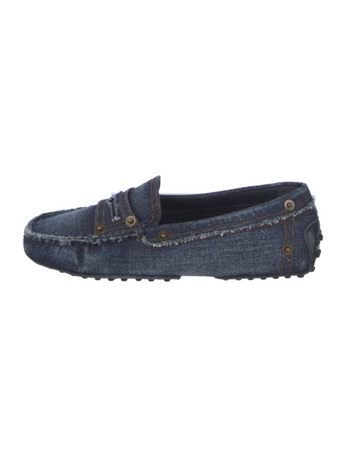 Tod's Denim Raw-Edge Trim Loafers