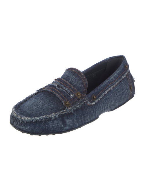 Tod's Denim Raw-Edge Trim Loafers