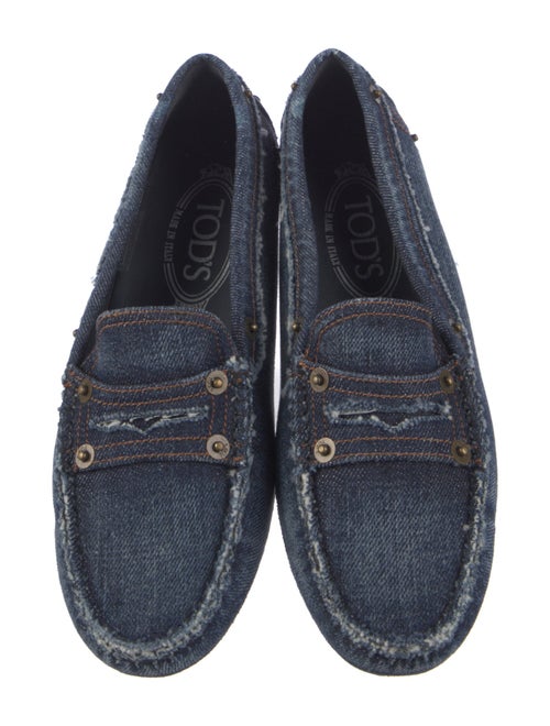 Tod's Denim Raw-Edge Trim Loafers