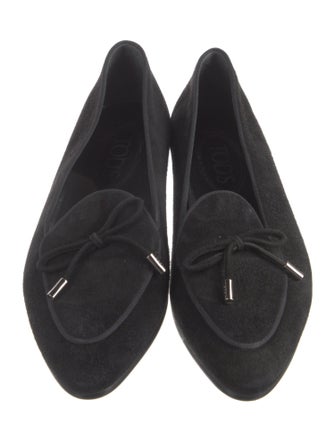 Tod's Suede Bow Accents Loafers