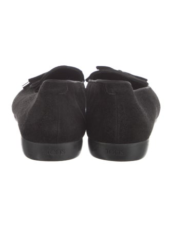 Tod's Suede Bow Accents Loafers