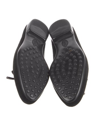 Tod's Suede Bow Accents Loafers