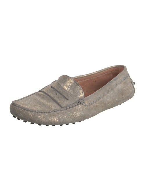 Tod's Suede Glitter Accents Loafers