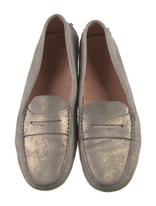 Tod's Suede Glitter Accents Loafers