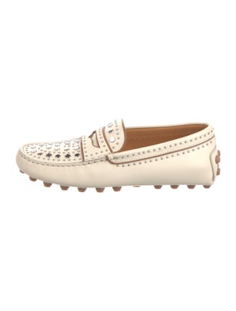 Tod's Leather Studded Accents Loafers