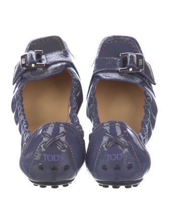 Tod's Patent Leather Embroidered Accent Flats