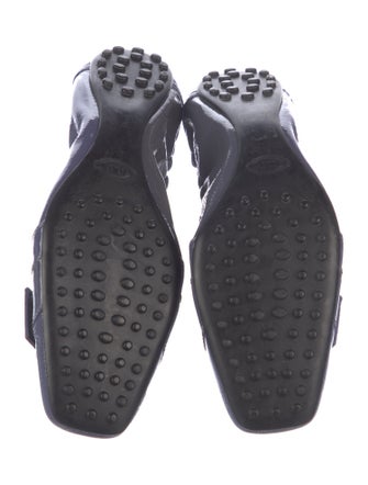 Tod's Patent Leather Embroidered Accent Flats