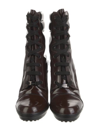 Tod's Patent Leather Lace-Up Boots