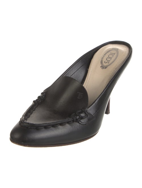 Tod's Leather Whipstitch Trim Mules