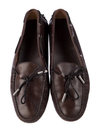 Tod's Leather Animal Print Loafers