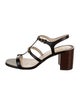 Tod's Patent Leather Chain-Link Accents T-Strap Sandals